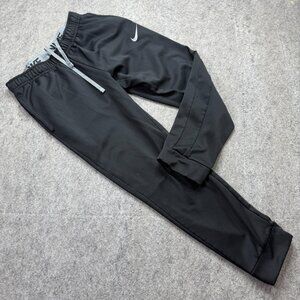 Nike Joggers THERMA-FIT Open Hem Fitness Pants Men M Black 27" Fleece Tapered
